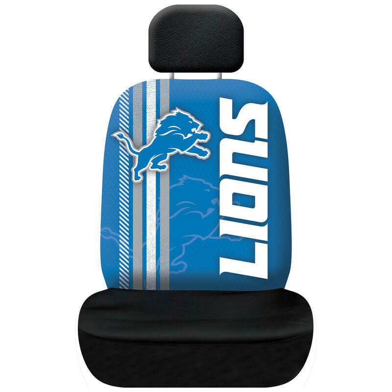 Rally Seat Cover & Plain Head Rest Cover - Detroit Lions NFL.