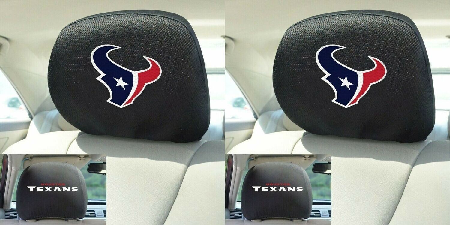 Head Rest Cover - NFL Houston Texans. Sold in Pairs