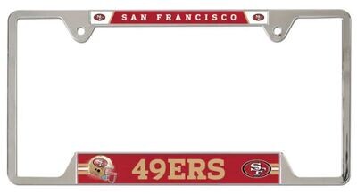License Plate Frame - Black - Footballs - NFL San Francisco 49ers