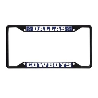 License Plate Frame - Black - Footballs NFL Dallas Cowboys