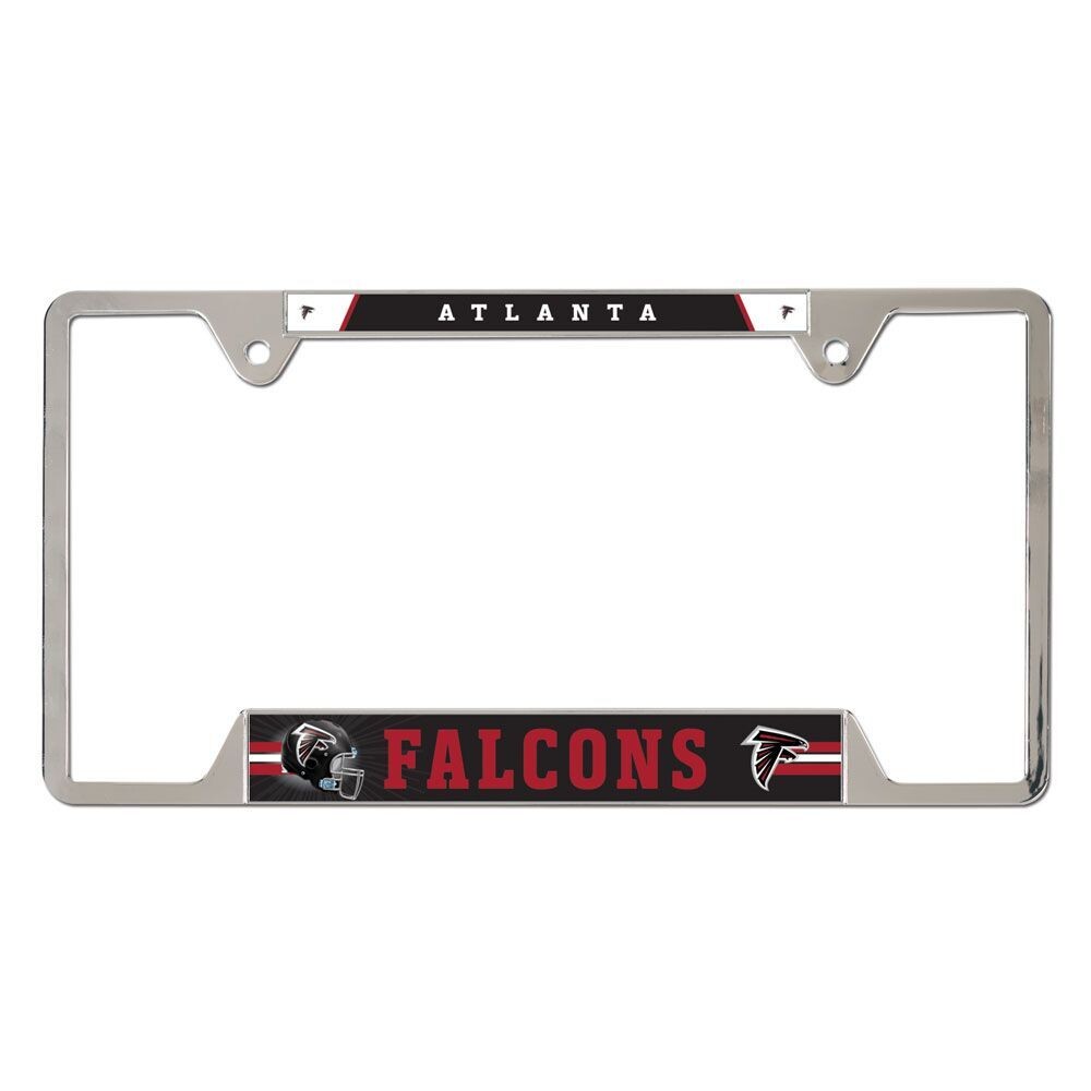 License Plate Frame - Black - Footballs NFL Atlanta Falcons