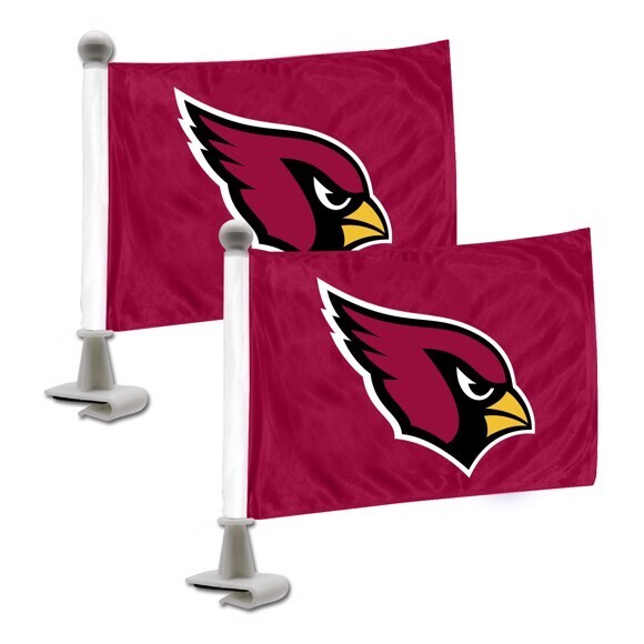 Set of 2 Pcs Arizona Cardinals NFL Ambassador Auto Flag or Hood & Trunk Gameday Flag Pair.