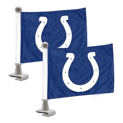 Set of Indianapolis Colts NFL Ambassador Auto Flag or Hood & Trunk Gameday Flag Pair.