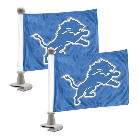 Set of Detroit Lions NFL Ambassador Auto Flag or Hood & Trunk Gameday Flag Pair.