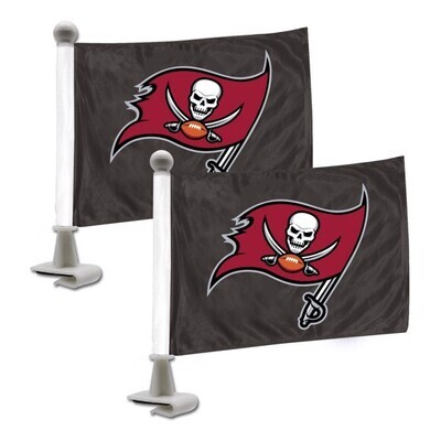 Set of Tampa Bay Buccaneers NFL Ambassador Auto Flag or Hood & Trunk Gameday Flag Pair.