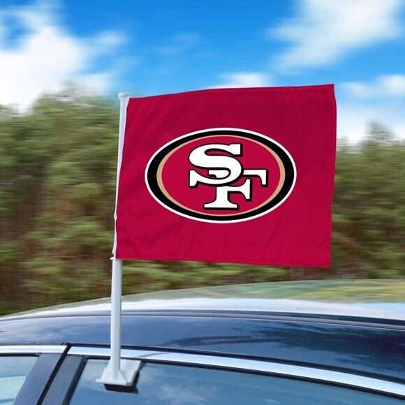 Car / Auto Window Flags - NFL San Francisco 49ers. 2-sided. Logo.