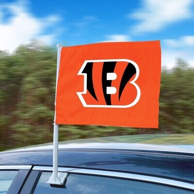Car / Auto Window Flags - NFL Cincinnati Bengals 2-sided. Logo.