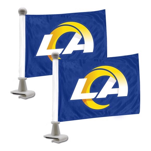 ​Set of 2 pcs NFL Los Angeles Rams Ambassador Auto Flag or Hood & Trunk Gameday Flag Pair.