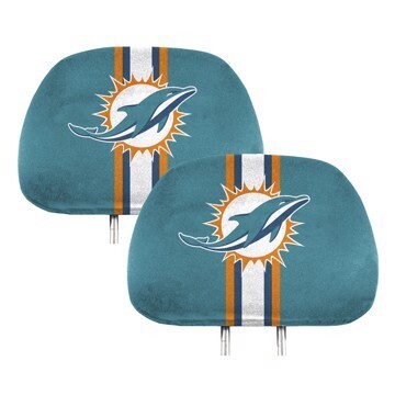 Set of 2-side Printed Head Rest Cover - NFL Miami Dolphins