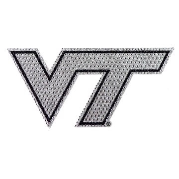 Bling Emblem Adhesive Decal with Silver Rhinestone - NCAA Virginia Tech