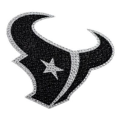 Bling Emblem Adhesive Decal w/ Silver Rhinestone - NFL Houston Texans, Bull Head