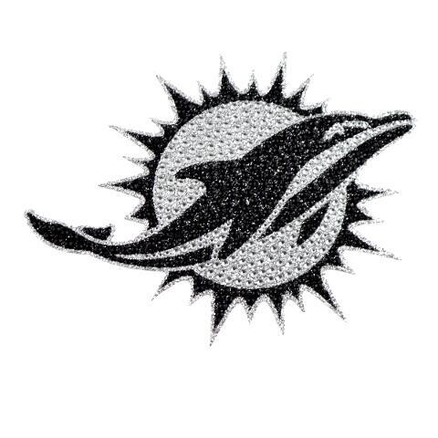 Bling Emblem Adhesive Decal w/ Silver Rhinestone - NFL Miami Dolphins