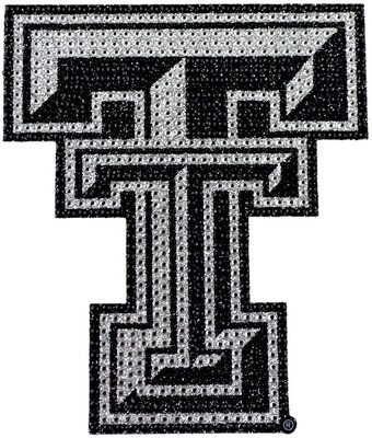 Bling Emblem Adhesive Decal with Silver Rhinestone  - NCAA Texas Tech University