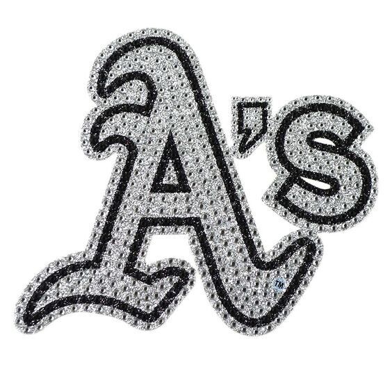 Bling Emblem Adhesive Decal with Silver Rhinestone  - MLB Oakland Athletics