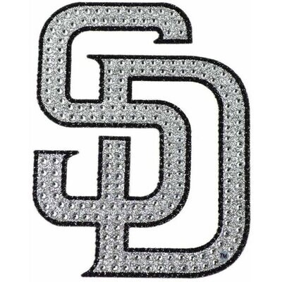 Bling Emblem Adhesive Decal with Silver Rhinestone  - MLB San Diego Padres