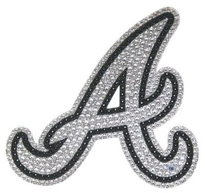 Bling Emblem Adhesive Decal w/ Silver Rhinestone - MLB Atlanta Braves