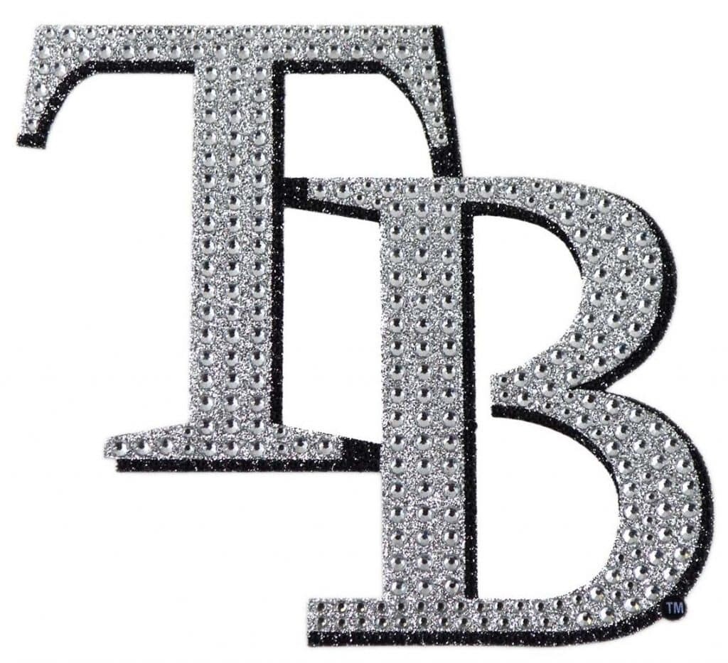 Bling Emblem Adhesive Decal with Silver Rhinestone - MLB Tampa Bay Rays