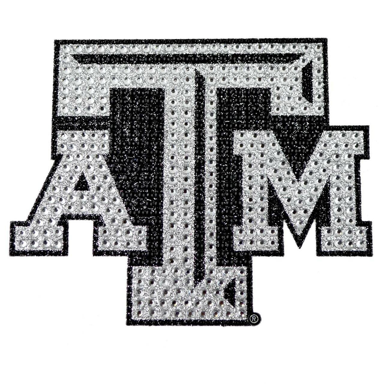 Bling Emblem Adhesive Decal with Silver Rhinestone - NCAA Texas A&M