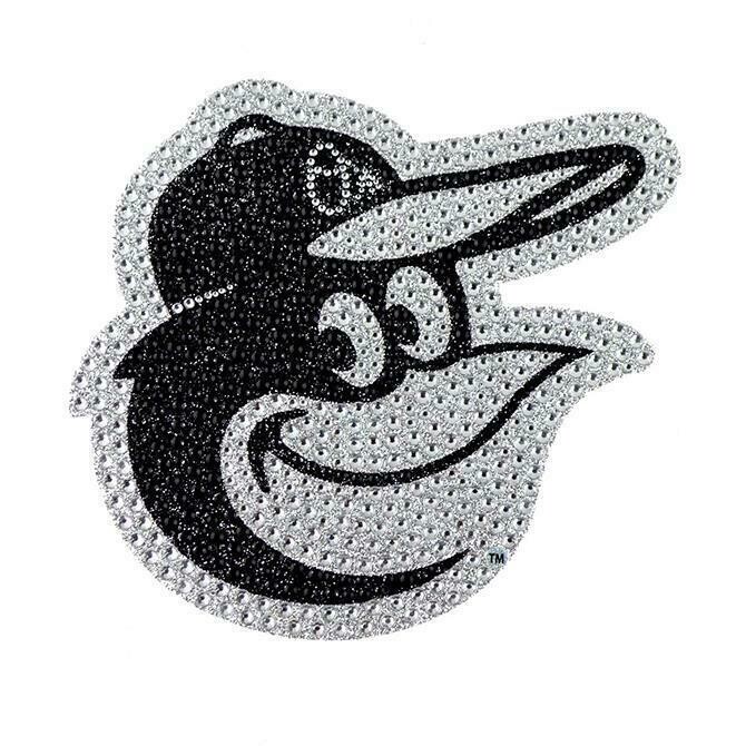 Bling Emblem Adhesive Decal with Silver Rhinestone - MLB Baltimore Orioles