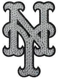 Bling Emblem Adhesive Decal with Silver Rhinestone - MLB New York Mets