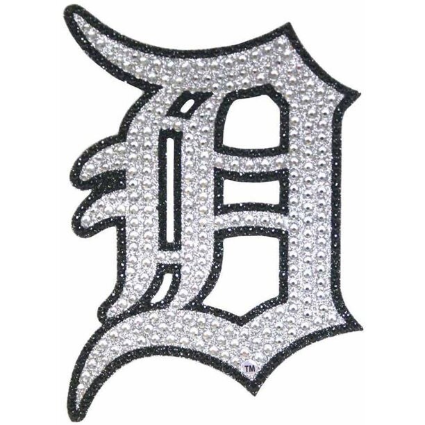 Bling Emblem Adhesive Decal with Silver Rhinestone - MLB Detroit Tigers