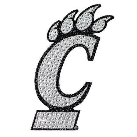 Bling Emblem Adhesive Decal with Silver Rhinestone - NCAA Cincinnati Bearcats