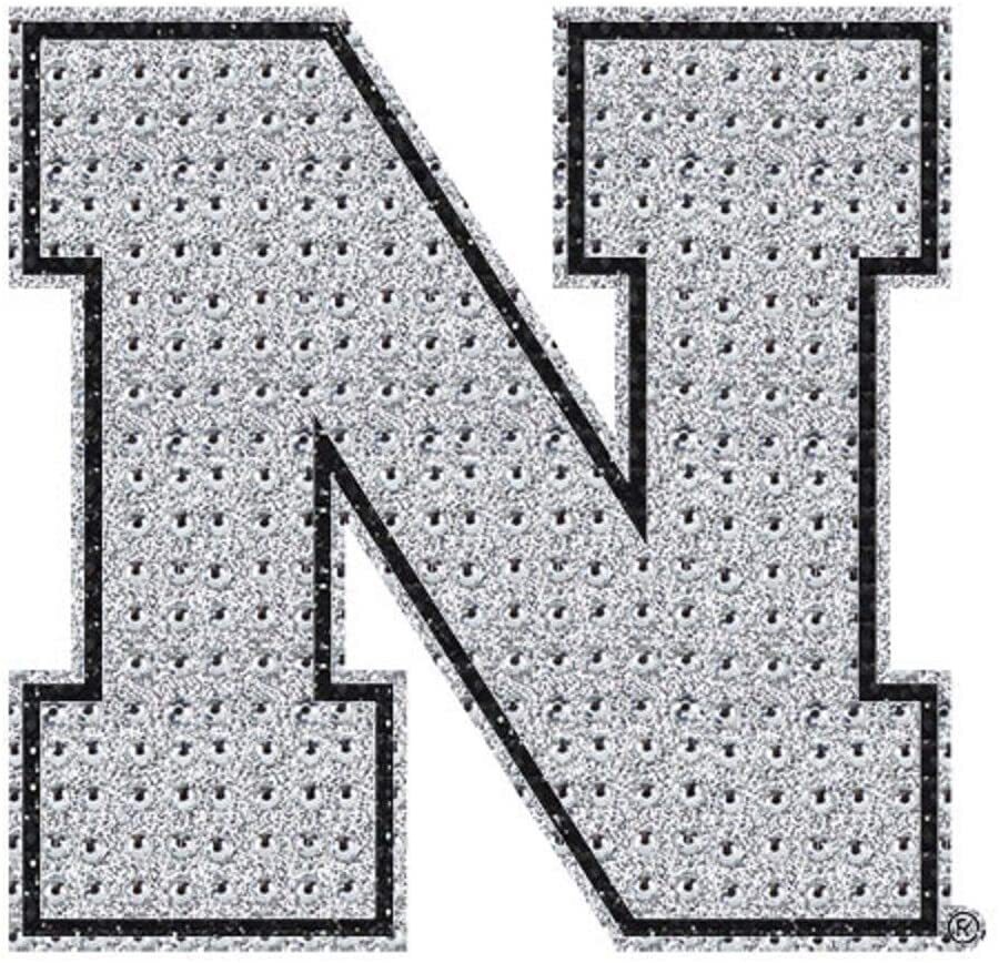 Bling Emblem Adhesive Decal with Silver Rhinestone - NCAA Nebraska Huskers