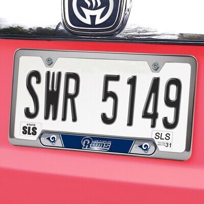 NFL - Los Angeles Rams Embossed License Plate Frame 12.25” x 6.25” - Primary Logo and Wordmark