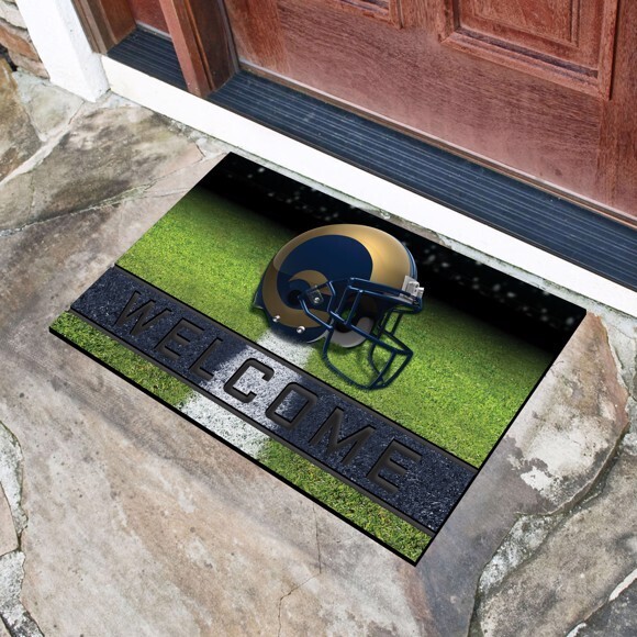 Crumb Rubber Door Mat 18" x 30" - "Ram" Logo - NFL Los Angeles Rams