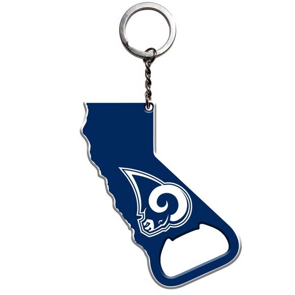 NFL - Los Angeles Rams Keychain Bottle Opener 3” x 3” - Rams Primary Logo / Shape of California