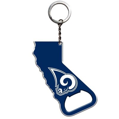 NFL - Los Angeles Rams Keychain Bottle Opener 3” x 3” - Rams Primary Logo / Shape of California