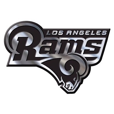 NFL - Los Angeles Rams Molded Chrome Emblem 3.25” x 3.25 - "Ram Head" Primary Logo & Wordmark