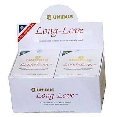 Wholesale - Lot of 5 box of 144 pcs ea box Total 720 pc Unidus Long Love Condoms (White box)