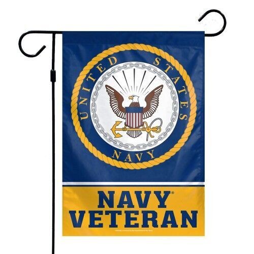 Navy Veteran LOGO GARDEN FLAGS 2 SIDED 12.5" X 18"
