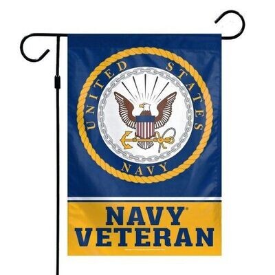 Navy Veteran LOGO GARDEN FLAGS 2 SIDED 12.5" X 18"