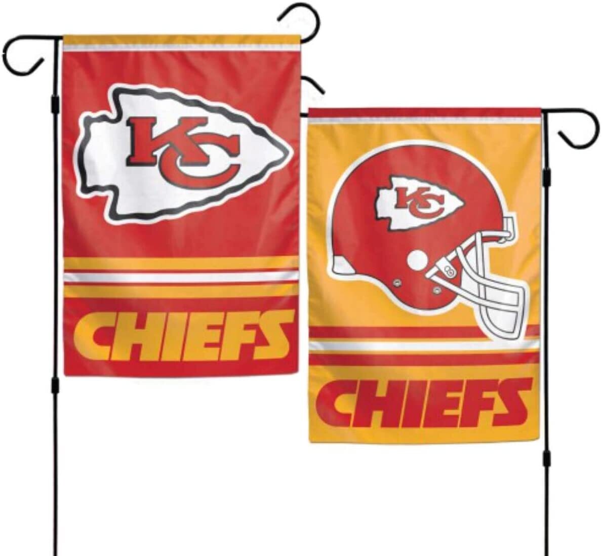 NFL Kansas City Chiefs LOGO GARDEN FLAGS 2 SIDED 12.5" X 18"
