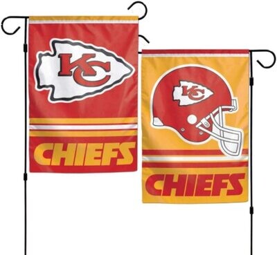 NFL Kansas City Chiefs LOGO GARDEN FLAGS 2 SIDED 12.5" X 18"