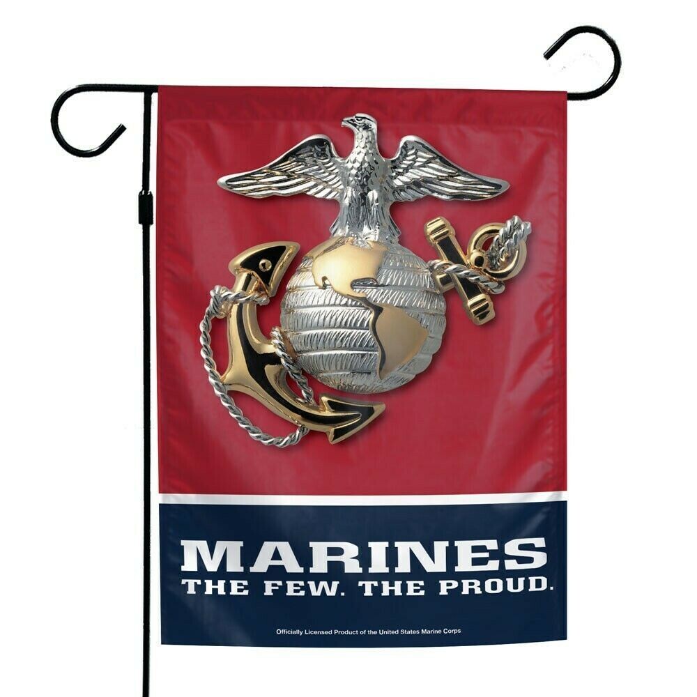 Marines The Few The Proud LOGO GARDEN FLAGS 2 SIDED 12.5" X 18"