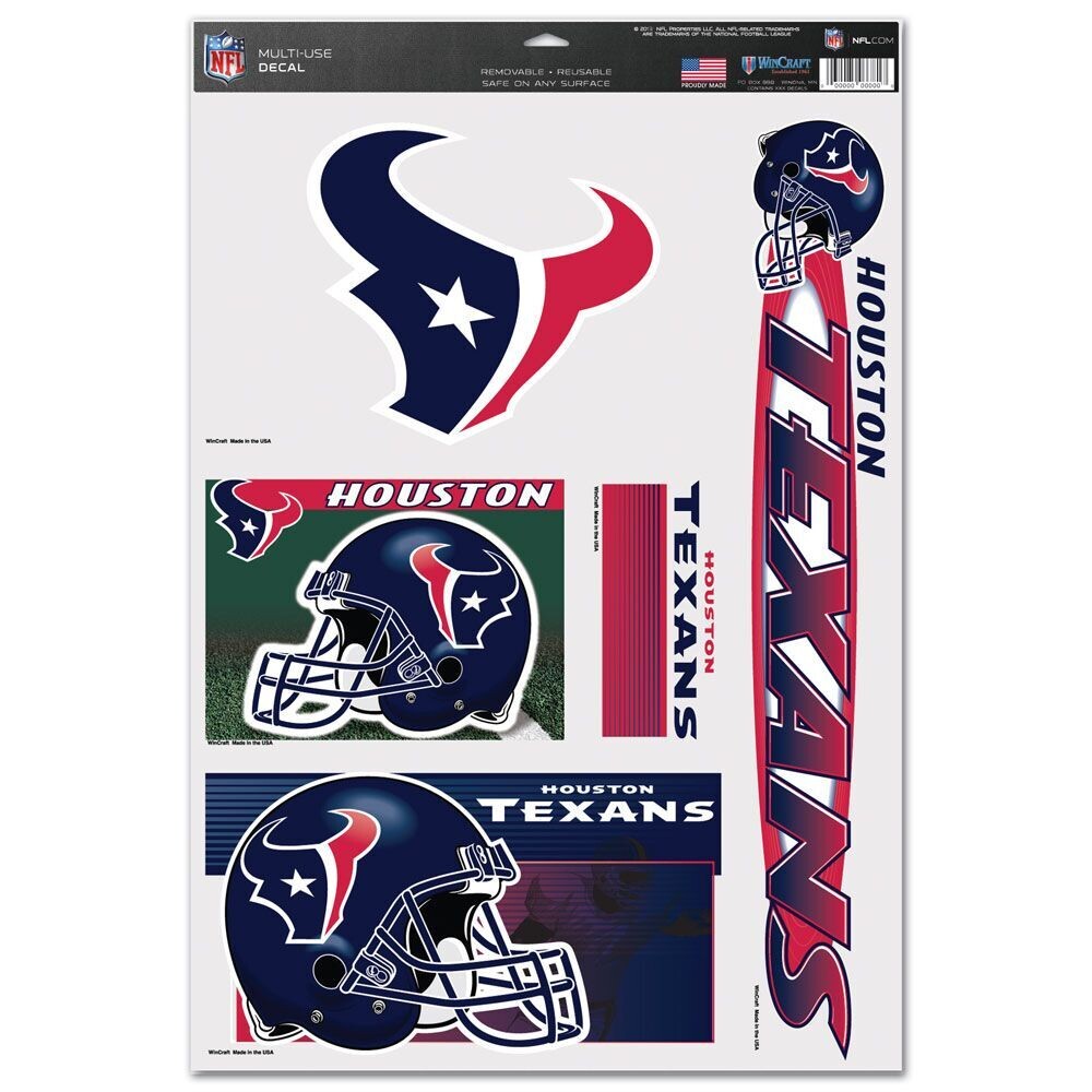 NFL Houston Texans Multi Use Decal 11" x 17"