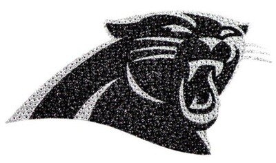 Bling Emblem Adhesive Decal with Silver Rhinestone  - NFL Carolina Panthers