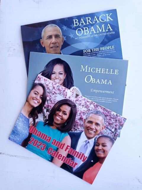 _2023 The Obama Flip Commemorative Calendar. 3 pcs set. (Total Inspiration) 13 Months, 13 Photos ( Inc. Jan 2024).