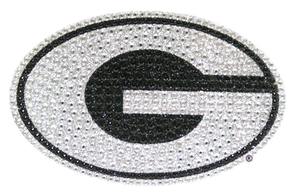 Bling Emblem Adhesive Decal with Silver Rhinestone - College NCAA Georgia Bulldogs
