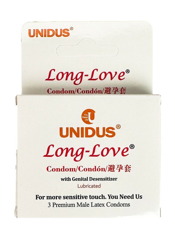 Long Love® Unidus® Condom White Packing - 1 Pack of 3 Condoms