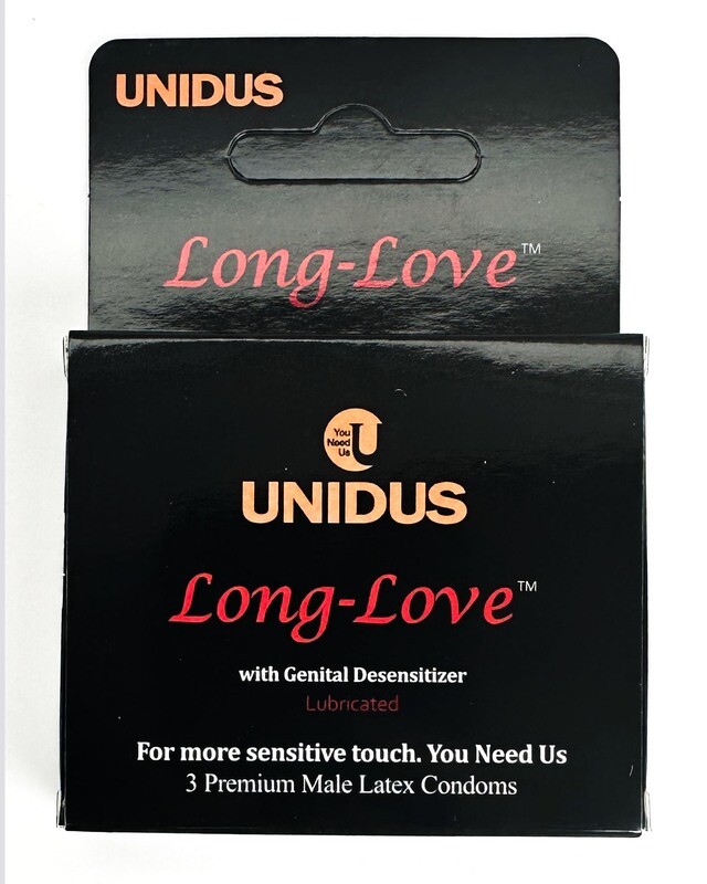 Long Love® Unidus® Condom Black Packing - 1 Pack of 3 Condoms