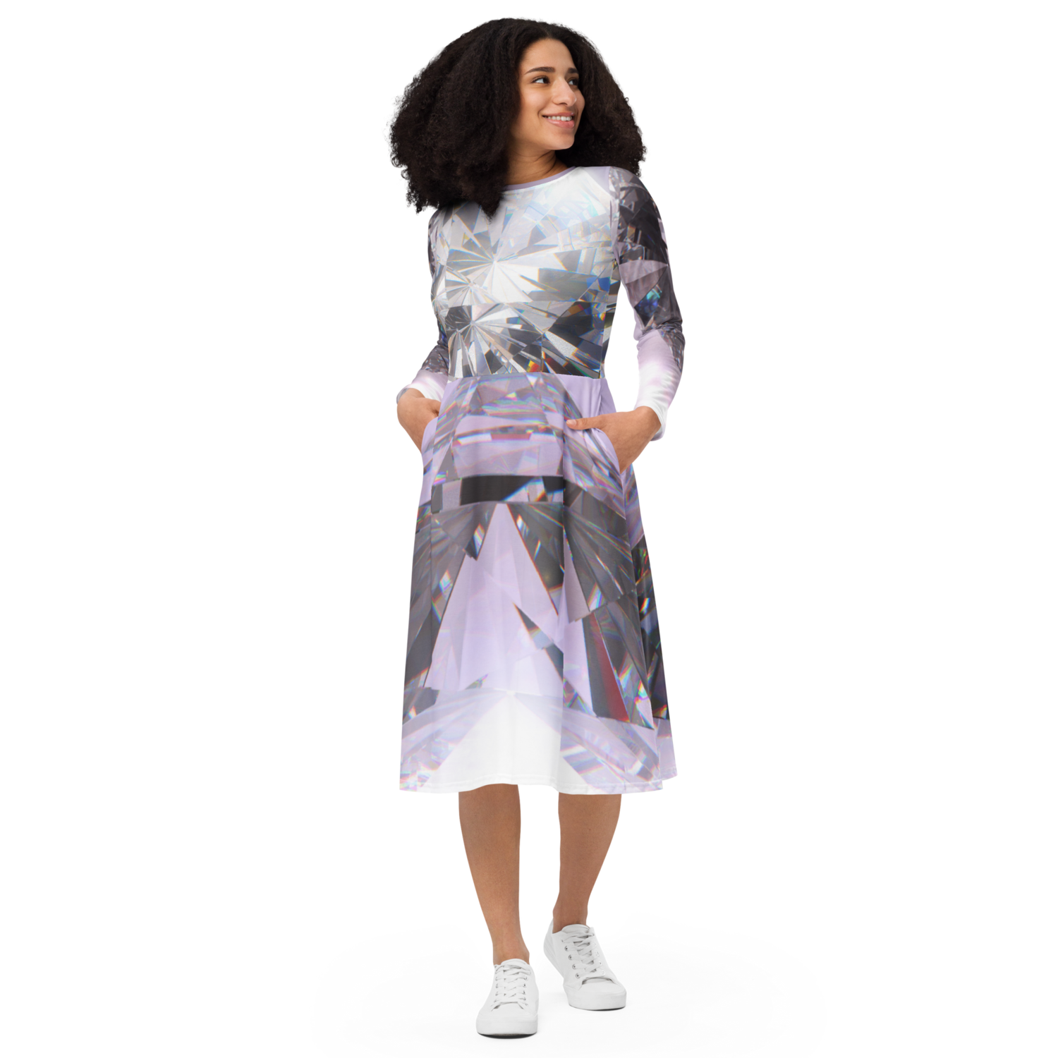 Diamond - Long Sleeve Dress, Size: 2XS