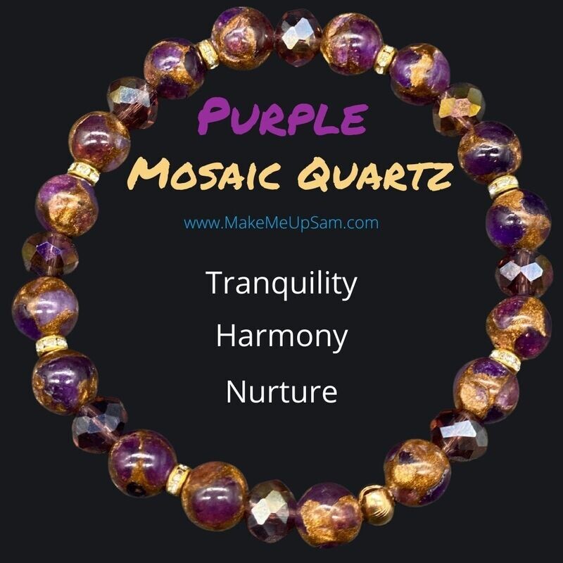 Purple Mosaic Quartz Bracelet
