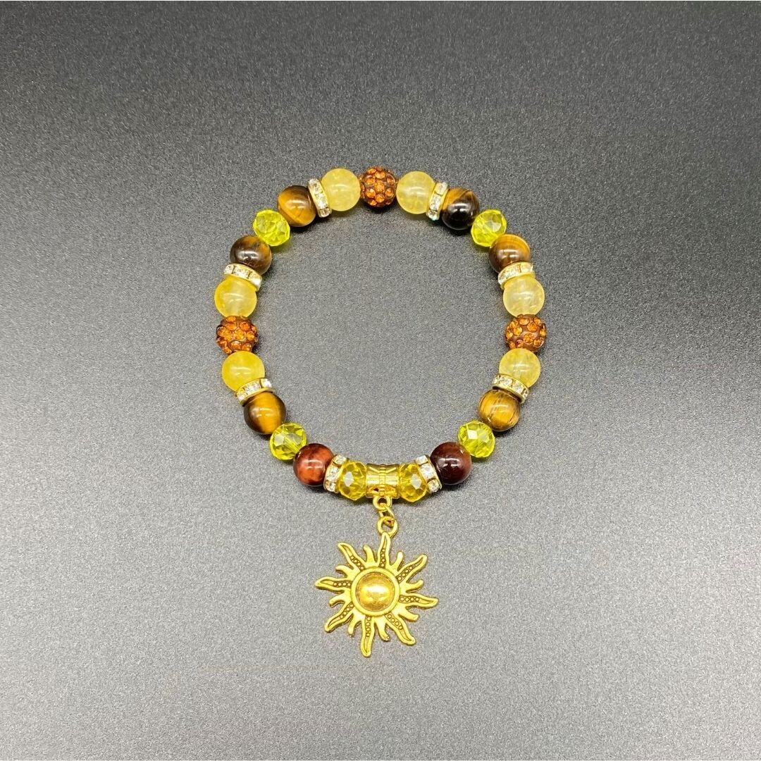Sun Charm Tiger&#39;s Eye and Citrine
