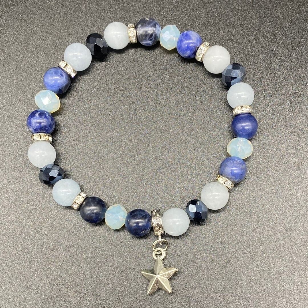 Star Charm; Sodalite and Aquamarine