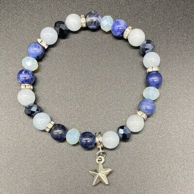 Star Charm; Sodalite and Aquamarine