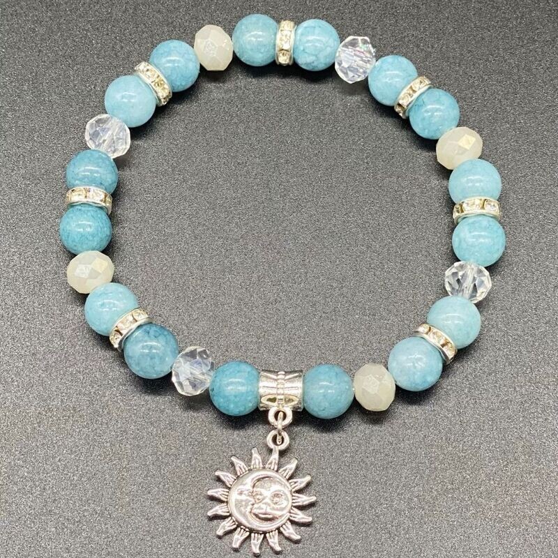 Sun &amp; Moon Charm; Aquamarine